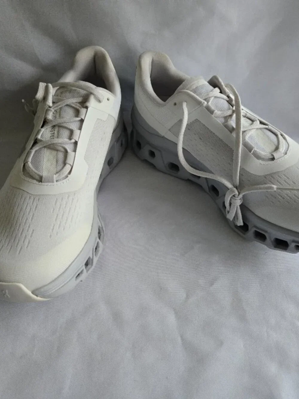 On Cloudmonster Mens Running Shoe Sneakers - White Glacier - Mens  11.5 M NEW